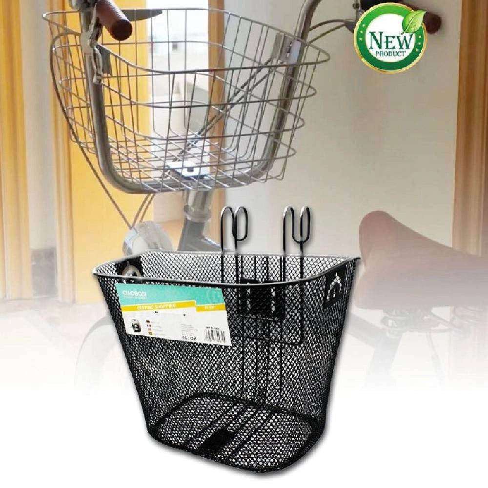 Trade Shop - Cestino Portapacchi Shopping Anteriore Manubrio Per Bicicletta Bici Nero Zx-9931 -
