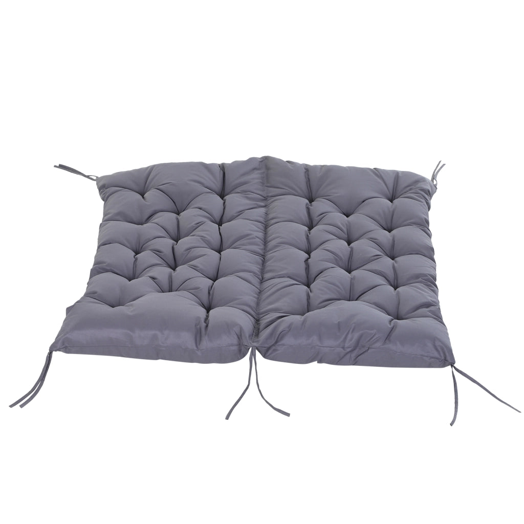 Cuscino per Divano da Giardino 2 Posti ¨C zephmum ¨C Grigio 132x110x10 cm