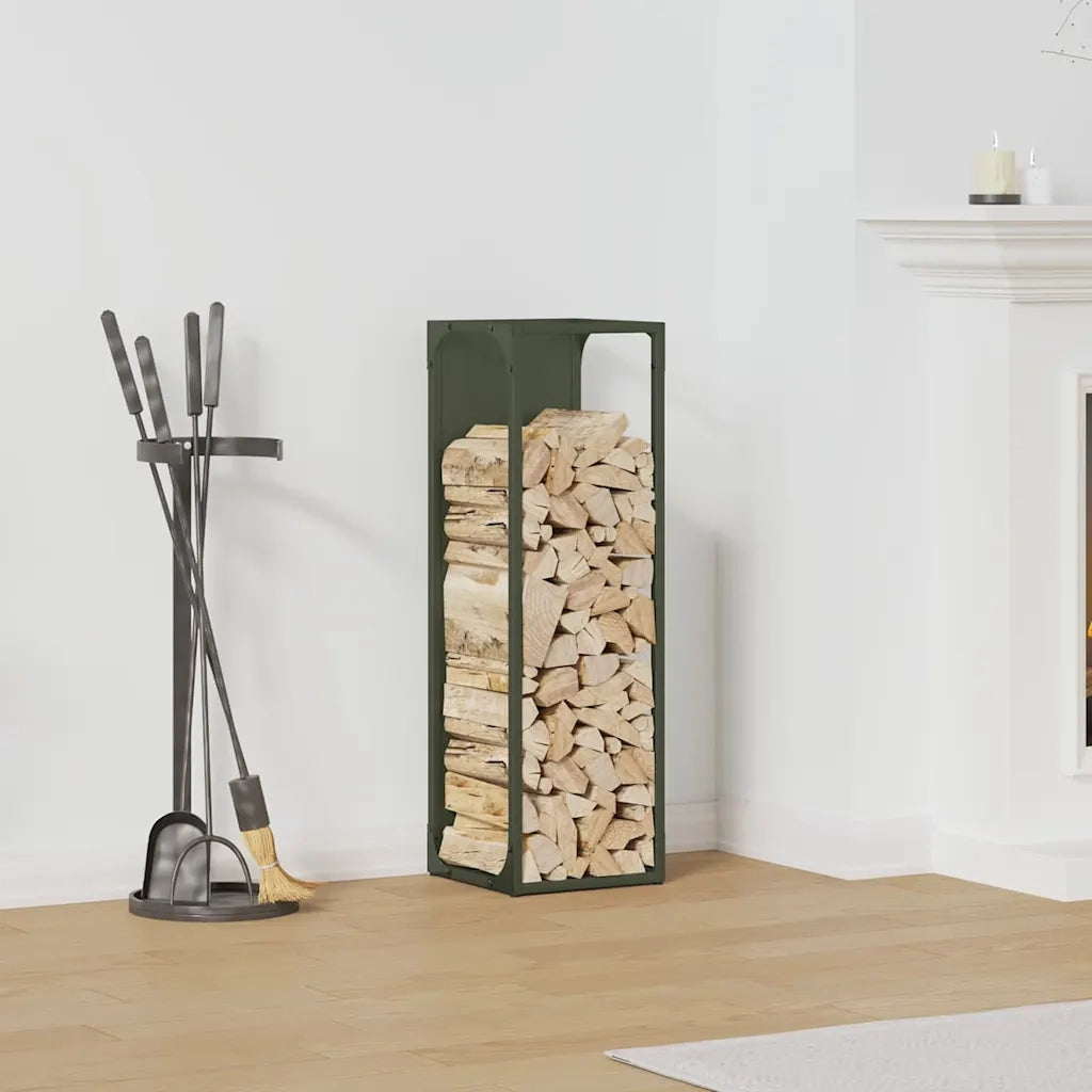 Rastrelliera per Legna da Ardere Verde Oliva 25x25x80 cm CFW9683983