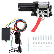 Verricello Elettrico 12 V 1360 kg con Piastra e Rullo Passacavo cod mxl 68869