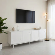 Cassettiera TV bianca in truciolato lunghezza 175 cm