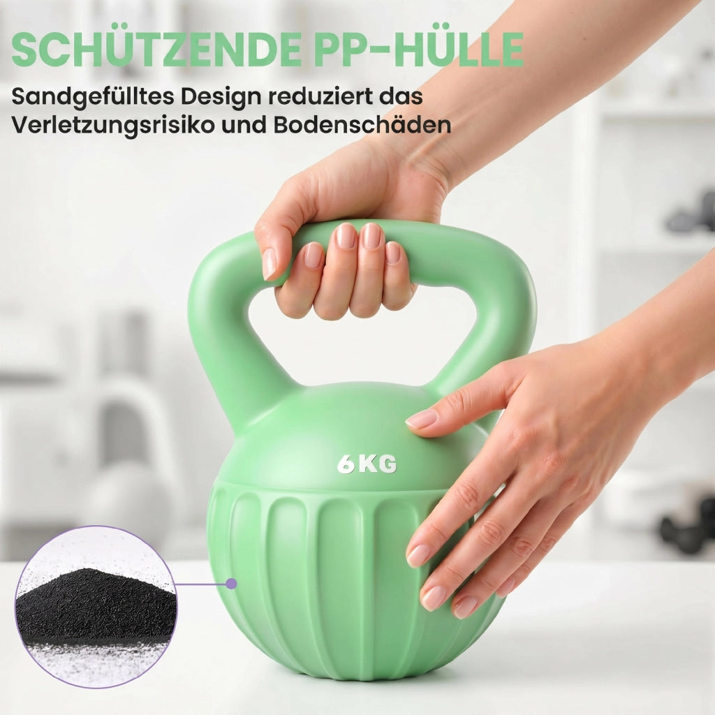 Kettlebell ¨C zephmum ¨C 6 kg Verde 17x17x23 cm