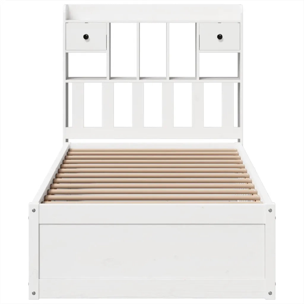 Letto senza Materasso Bianco 90x190 cm in Legno Massello Pino 3323516