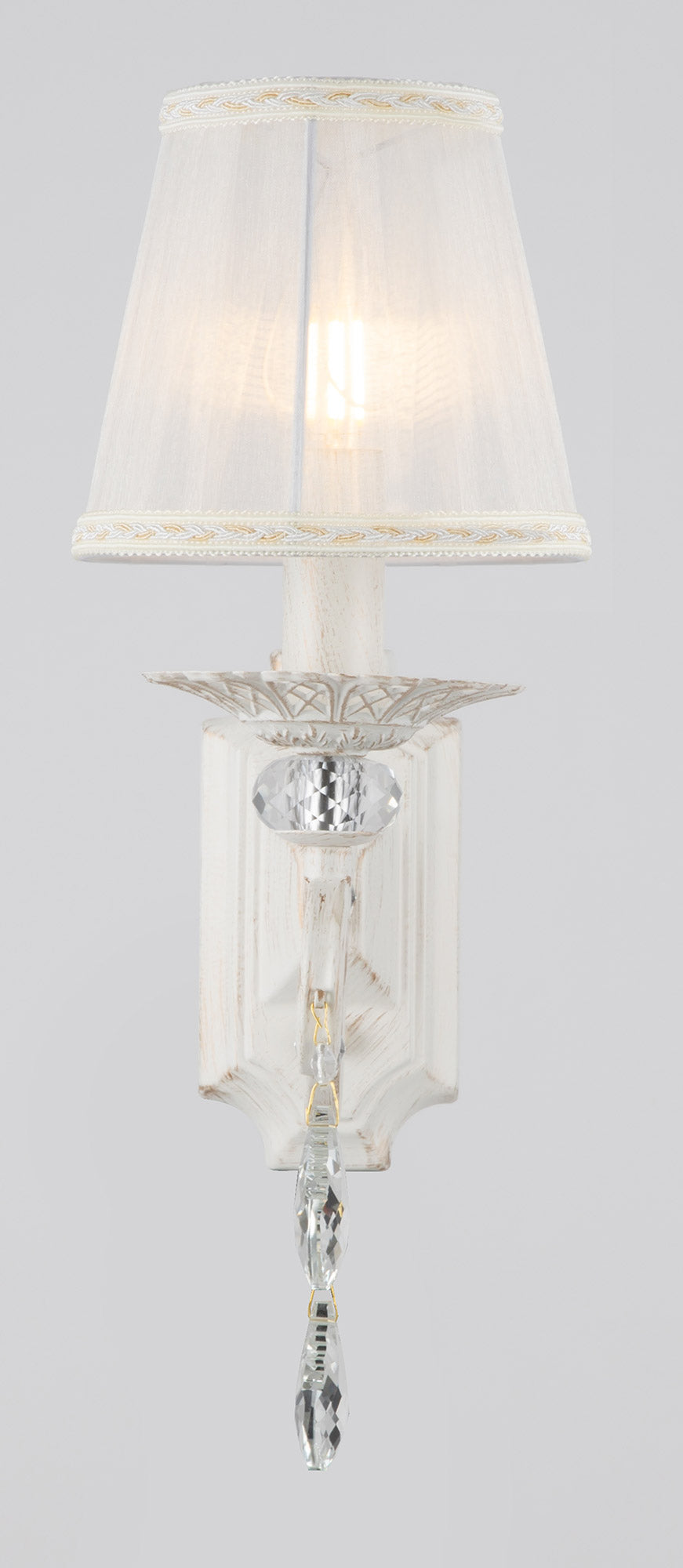 Lampada da parete Elegant in Metallo Grace Bianco con Oro