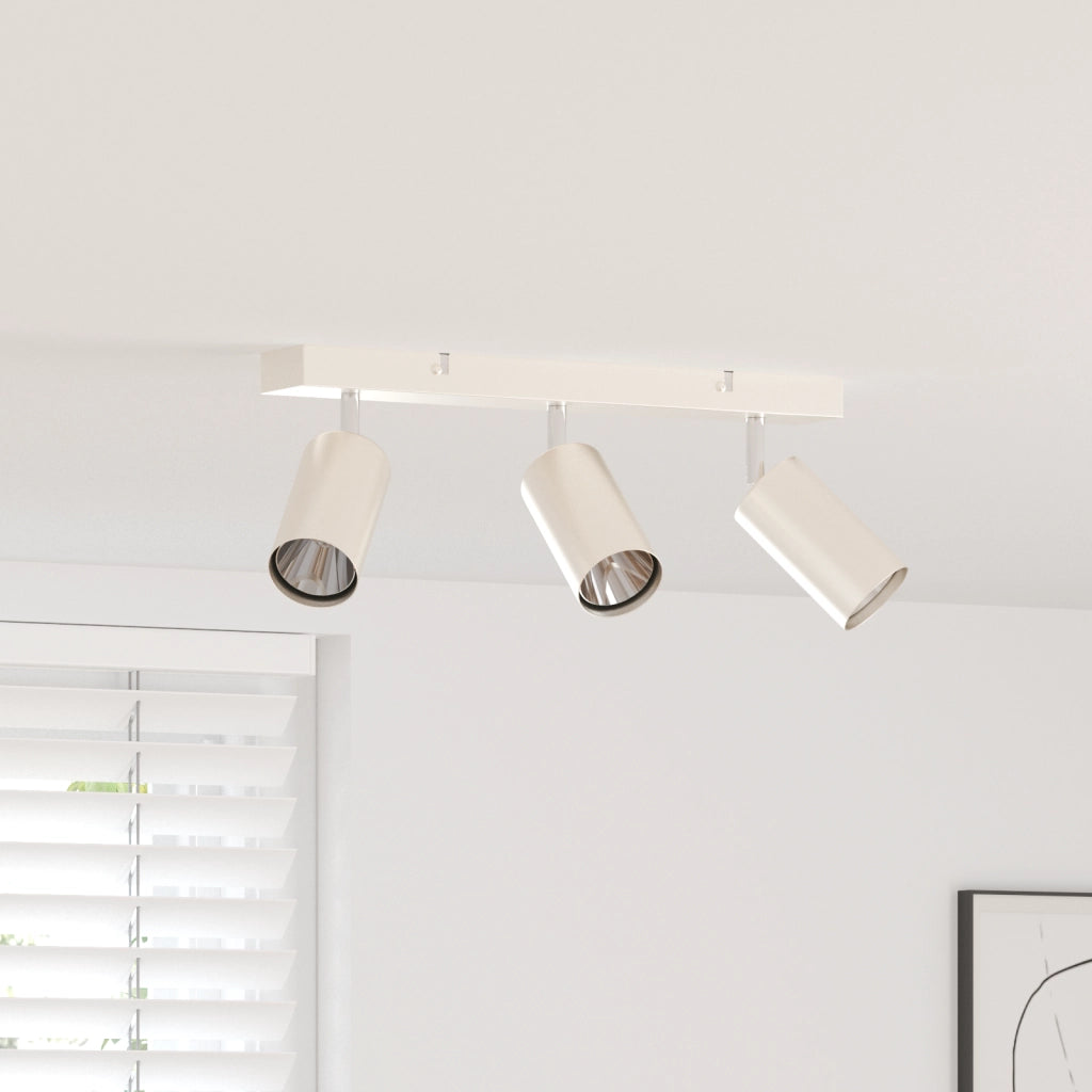 Faretto da soffitto 3 Vie Regolabile Nichel Spazzolato GU10