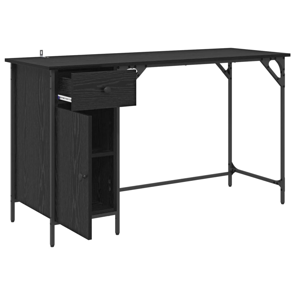 Scrivania per computer Rovere Nero 131 x 48 x 75 cm