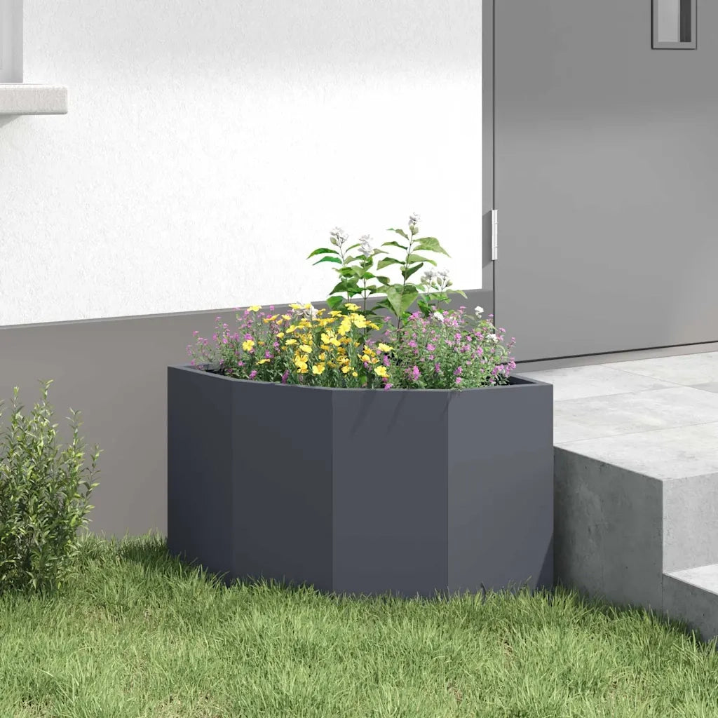 Vaso d'angolo Antracite 45 x 45 x 35 cm Acciaio 883649