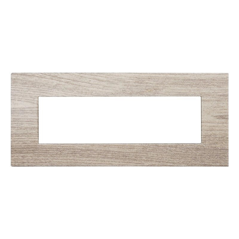 Placca Plastica Serie Venus 7P Colore Legno Chiaro Compatibile Con Vimar Arke