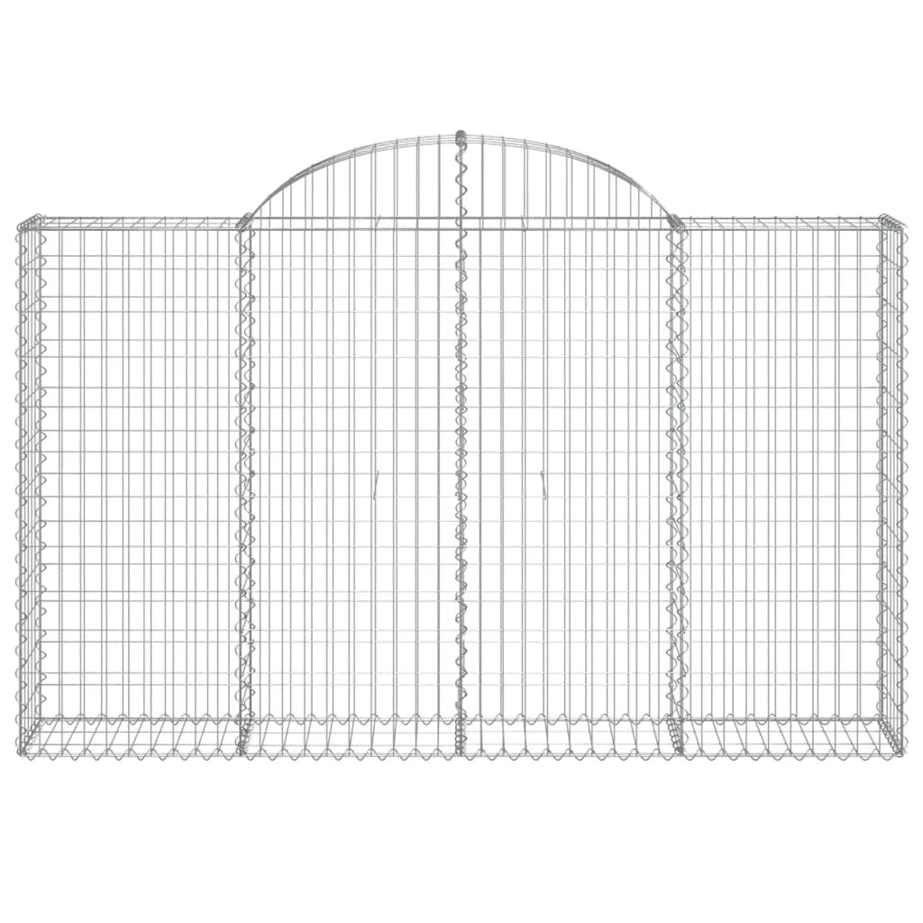 Cestini gabbioni recinzione a gabbia muro di contenimento ad arco 20 pezzi 200 x 30 x 120/140 cm ferro zincato argento 02_0040592