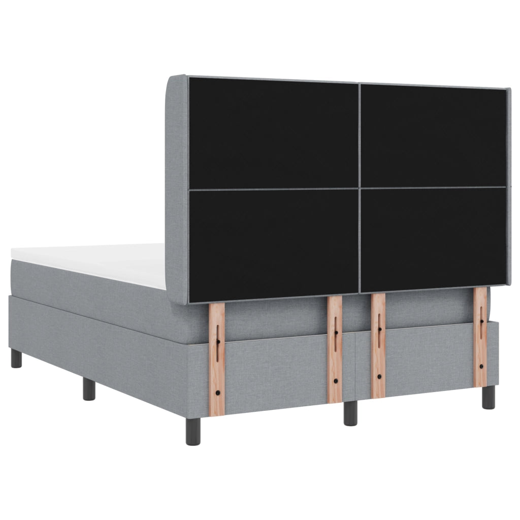 Letto Box Spring con Materasso Grigio Chiaro 140x200 cm Tessuto