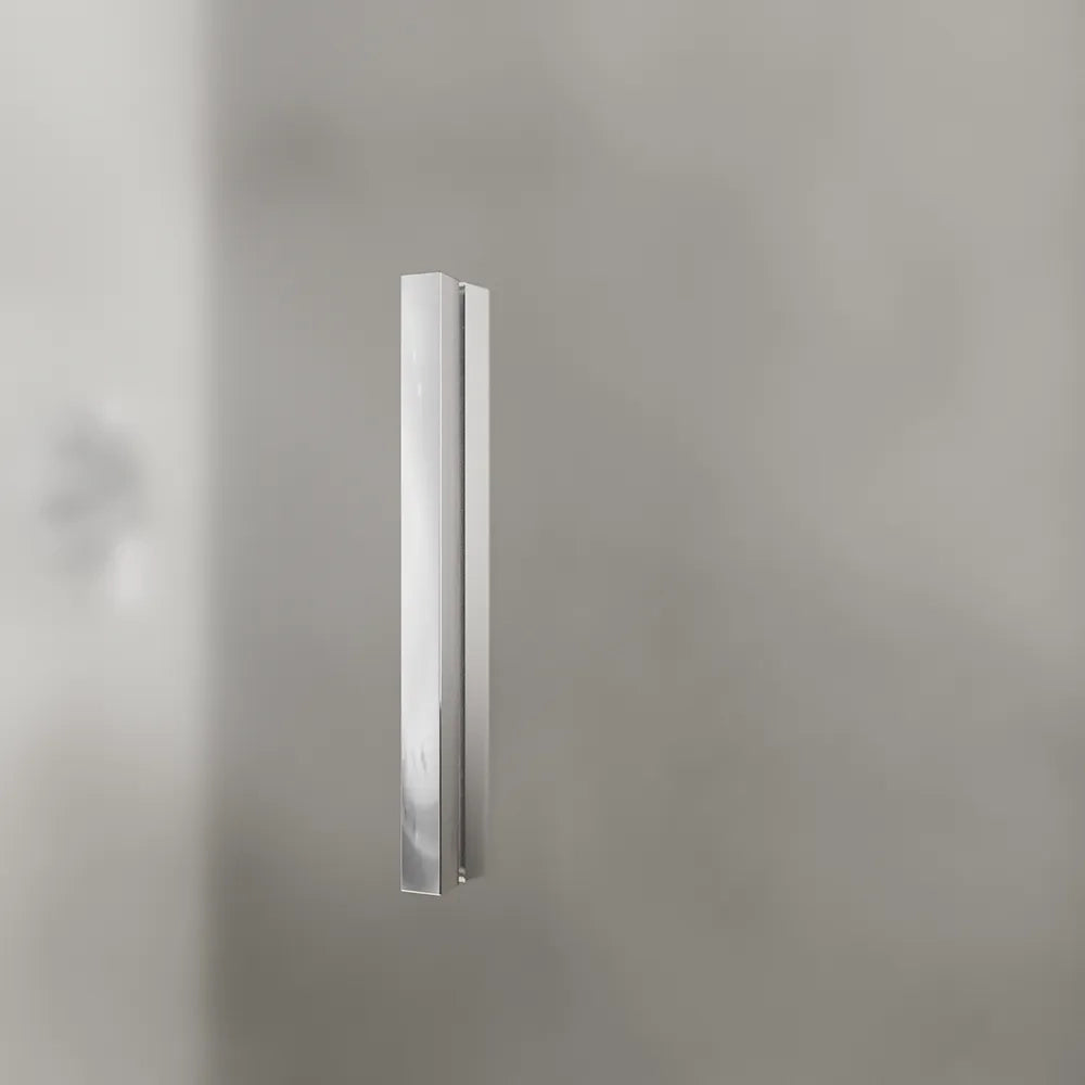 Box doccia slim 80x100cm con apertura a libro e parete fissa profili cromati e vetro 6mm opaco h190| Portofino