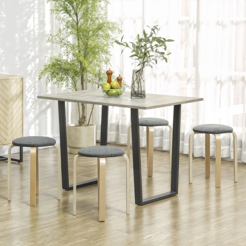 SGABELLO Impilabile 40x40x45 cm Grigio Set da 4 pezzi
