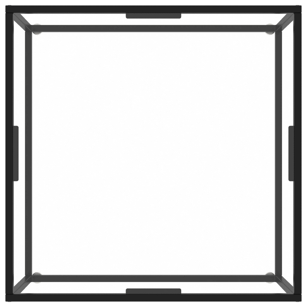 Tavolino da Salotto Nero con Vetro Temperato 80x80x35 cm 322875