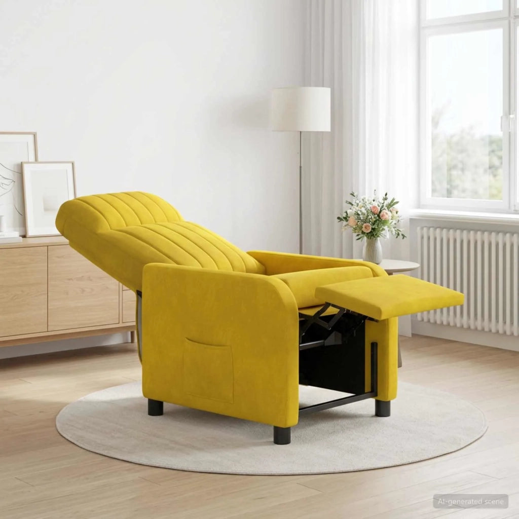 Divano Sedia-Poltrona reclinabile Giallo Velluto (V)