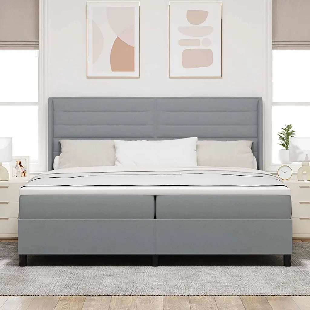 Letto a molle con materasso Grigio chiaro 200 x 200 cm Tessuto 3341602