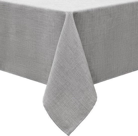 Asciugamano per tavolo con finitura lino - Rettangolare - 140 x 200 cm - Impermeabile all'acqua - Grigio chiaro