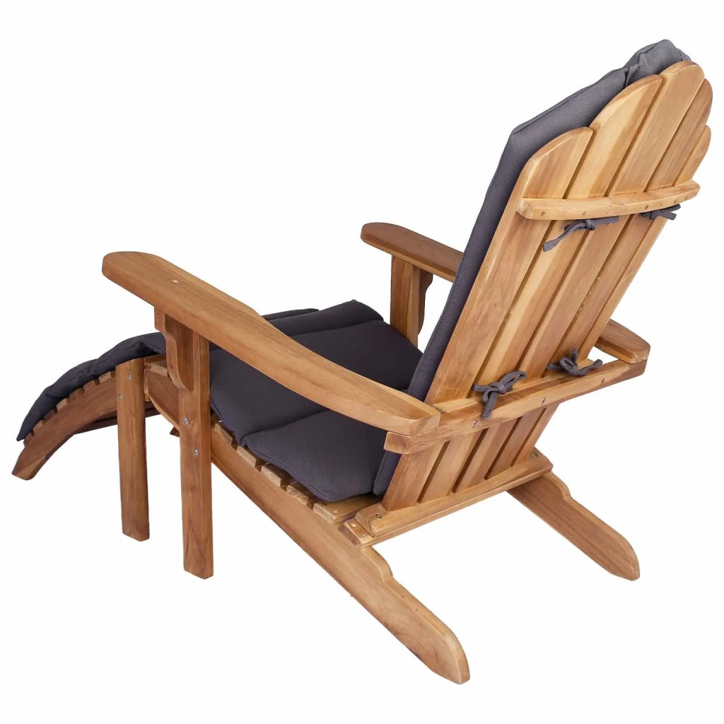 Sedia Adirondack da Giardino con Poggiapiedi Naturale 42041354