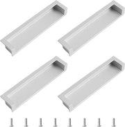 Maniglie nascoste tatami - 4 pezzi - Maniglie immerse - Lunghezza 138 mm - Materiale in acciaio inox argento grigio