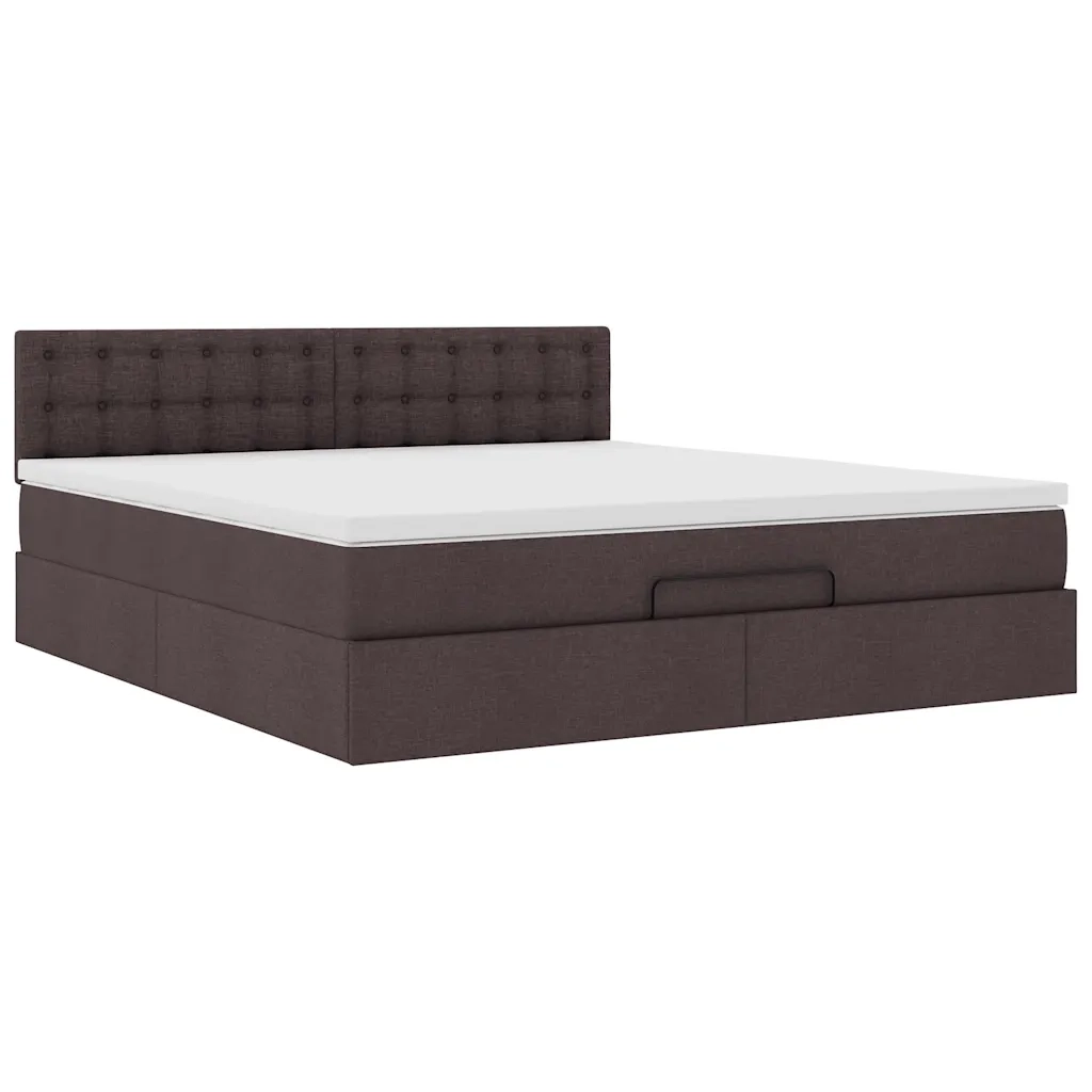 Struttura Letto Pouf con Materasso 160x200 cm in Tessuto 3312488
