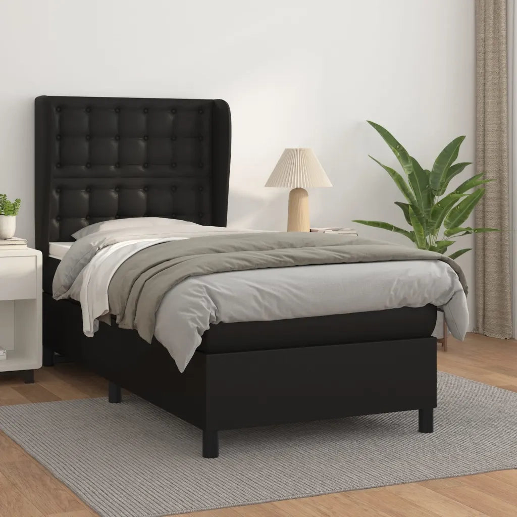 Giroletto a Molle con Materasso Nero 100x200 cm in Similpellecod mxl 122181
