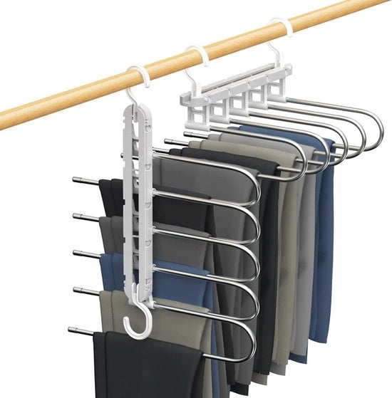 Appesi per Pantaloni - Organizzatore multifunzionale a 2 Pacchi per Salvare Spazio per Trousers e Archiviazione di Sciarpe