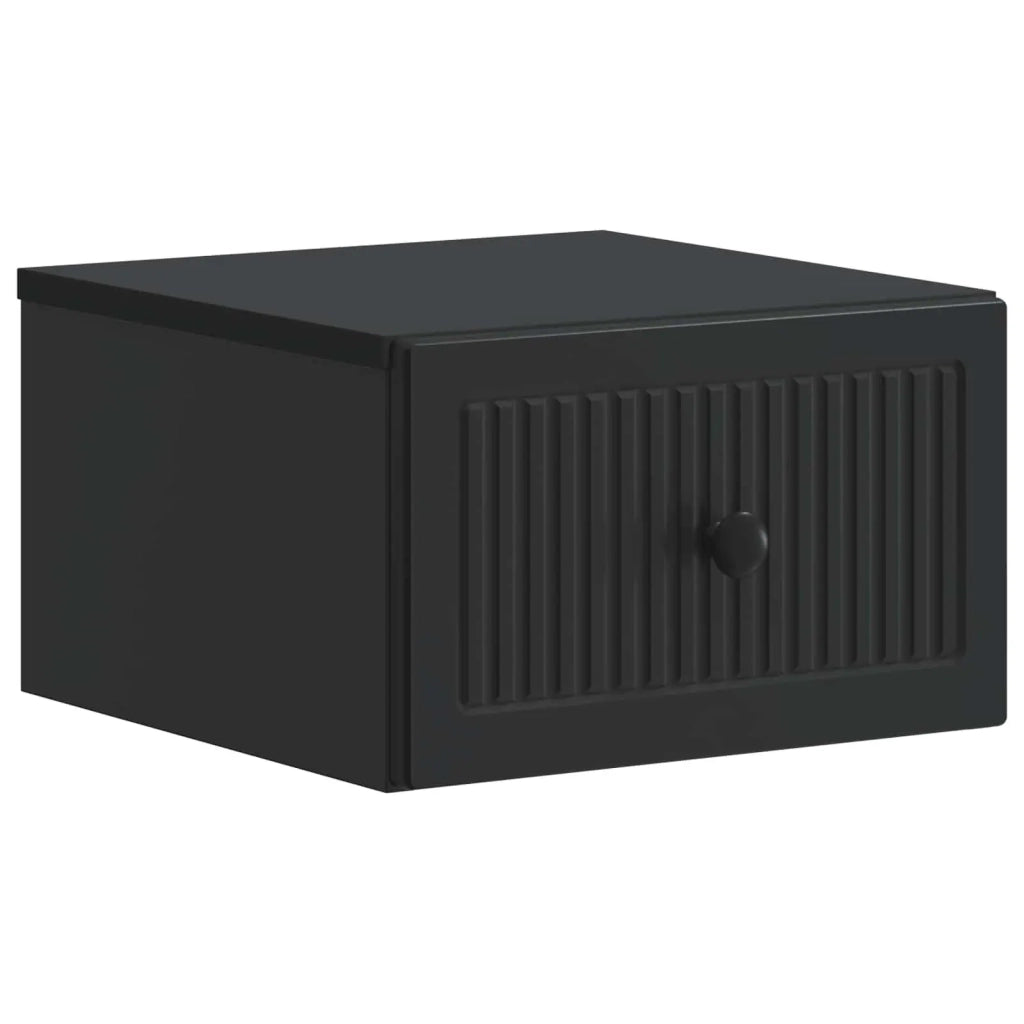 Mobiletto da notte a muro con cassetto Nero 33 x 34,5 x 20 cm 897917