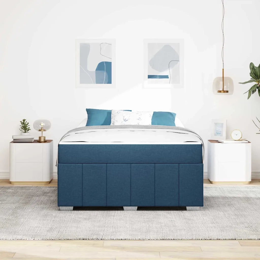 Struttura del letto con materasso Blu 140 x 200 cm Tessuto