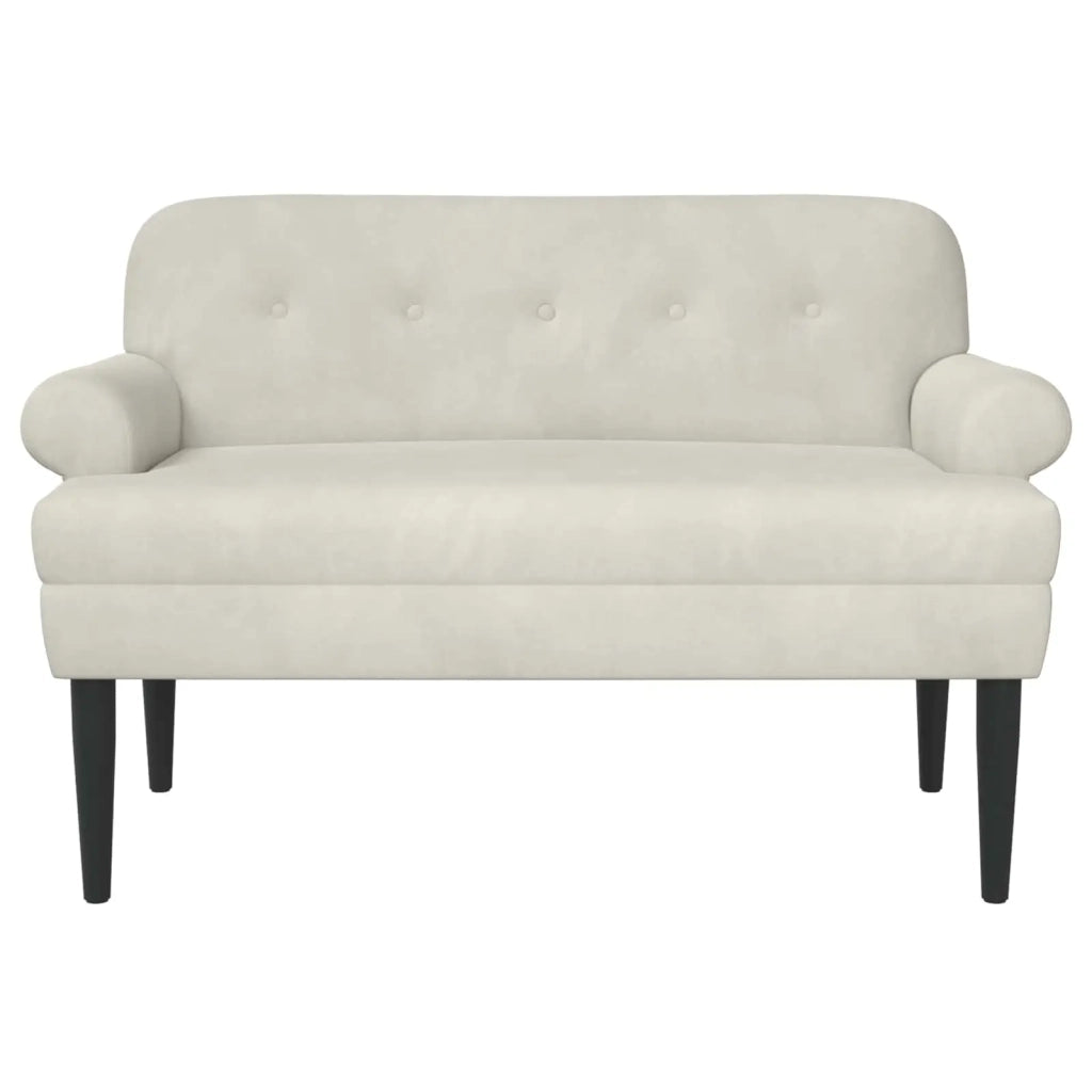 Loveseat con bottoni imbottiti Crema 120 x 66 x 78 cm 42041836