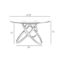 Tavolo da pranzo rotonda vetro temperato e noce