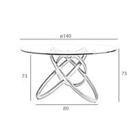 Tavolo da pranzo rotonda vetro temperato e noce