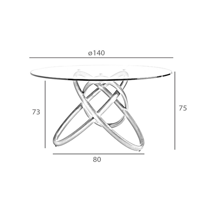 Tavolo da pranzo rotonda vetro temperato e noce