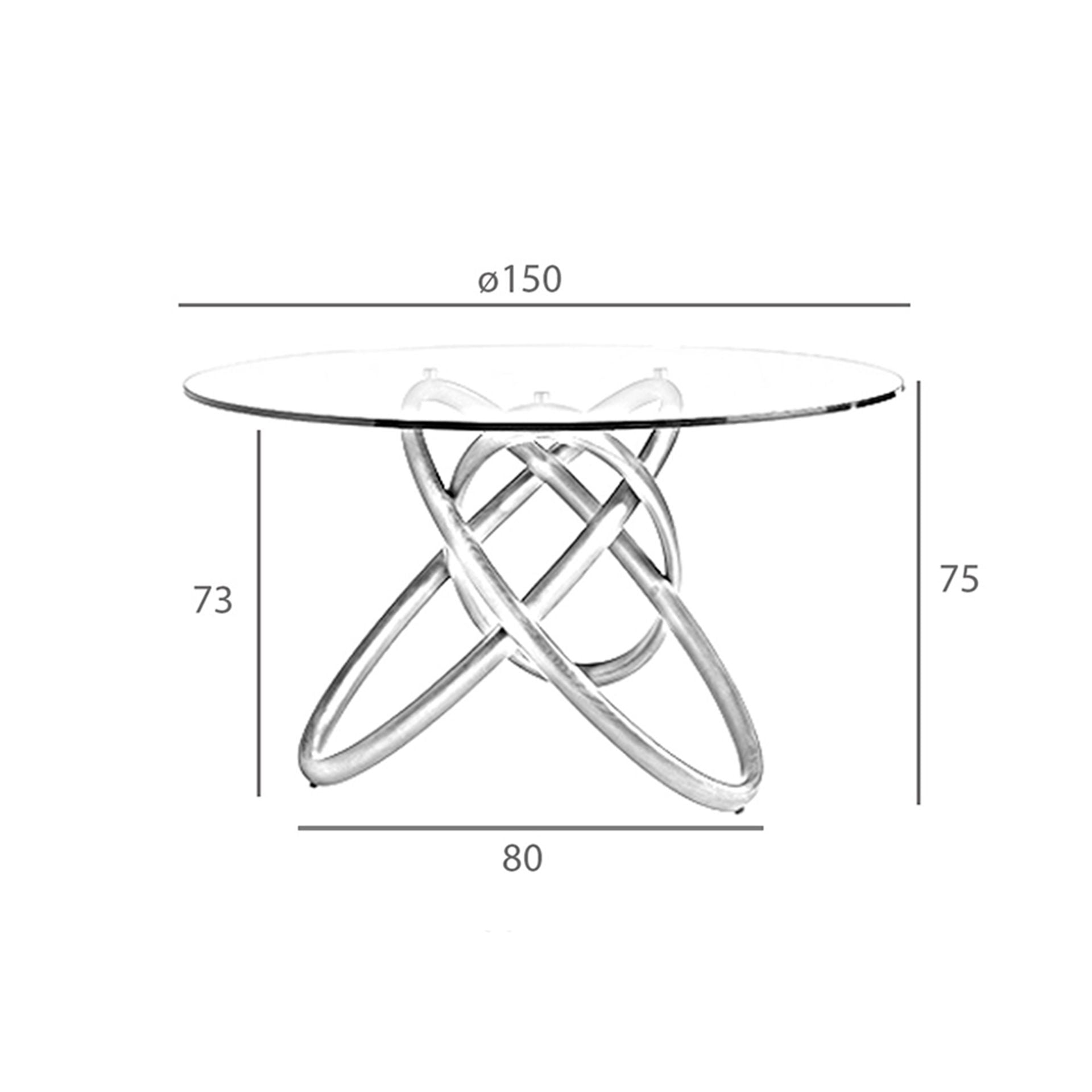 Tavolo da pranzo rotonda vetro temperato e noce