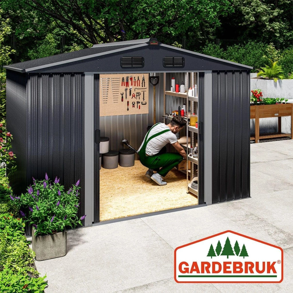 ® Casetta per Attrezzi da Giardino Capanno in Metallo da Esterno 5m² con Base 260x205x180cm Capannone XXL
