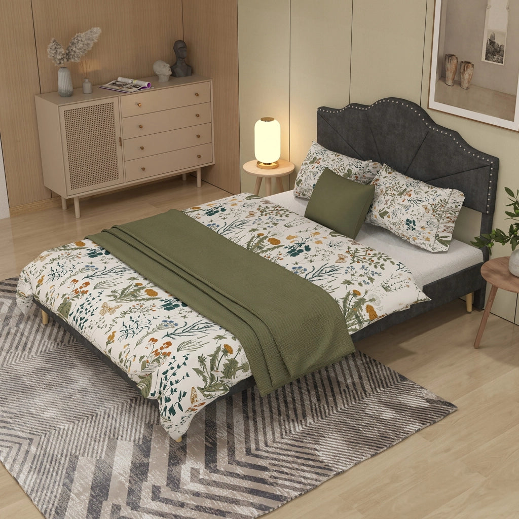Letto matrimoniale minimalista - Xylo - 160x200 - Grigio