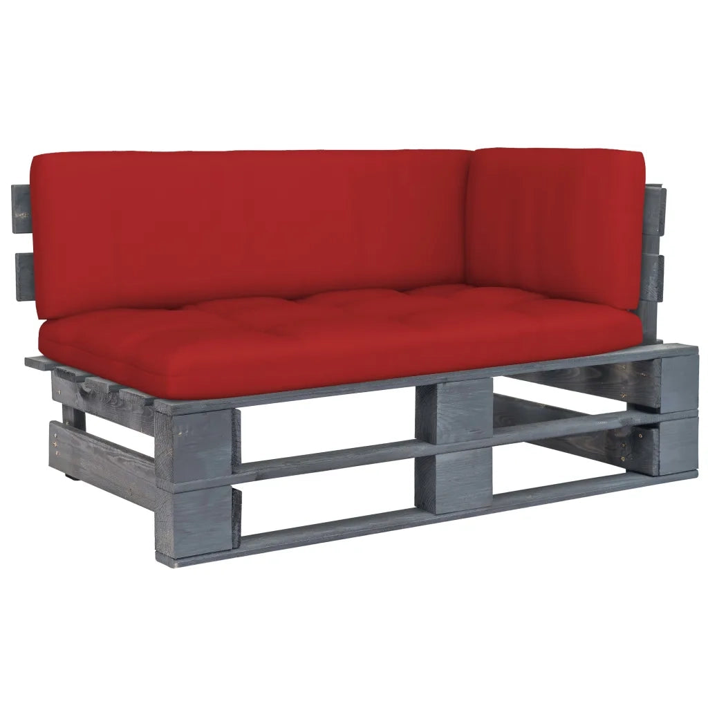 Divano Angolare da Giardino Pallet Legno Pino Impregnato Grigiocod mxl 96586