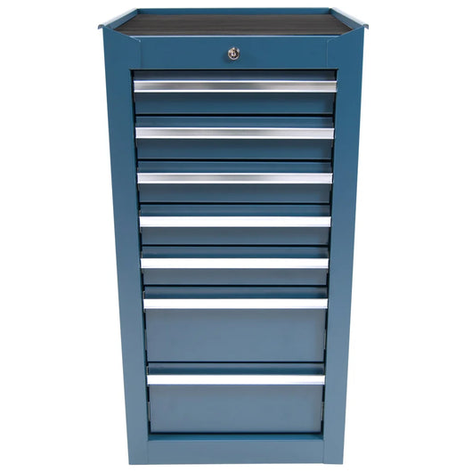 Mobiletto portautensili blu, stretto, 7 cassetti