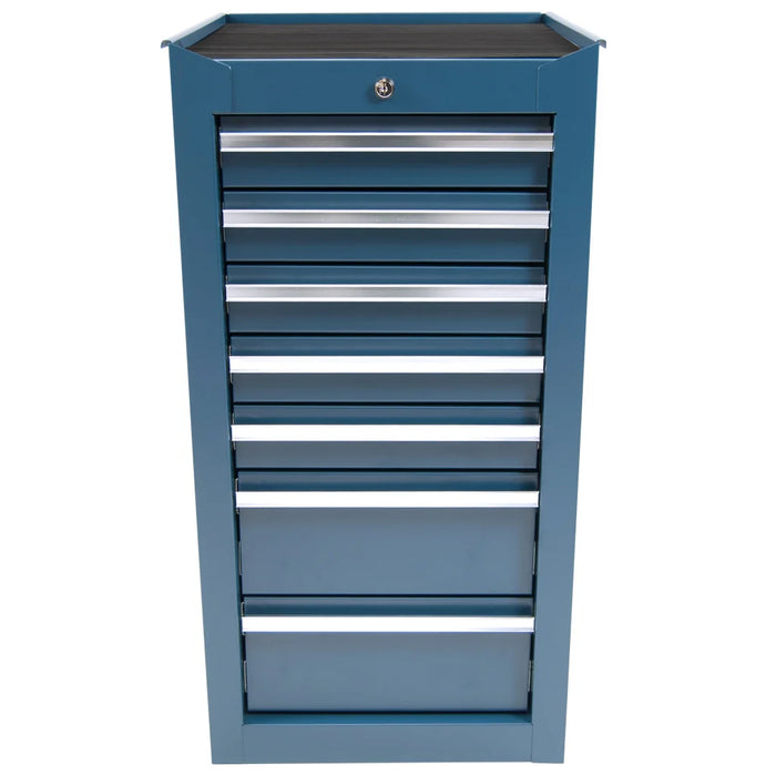 Mobiletto portautensili blu, stretto, 7 cassetti