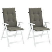 Cuscini Sedia Schiena Alta 2 Grigio MÃ©lange 120x50x4 Tessuto