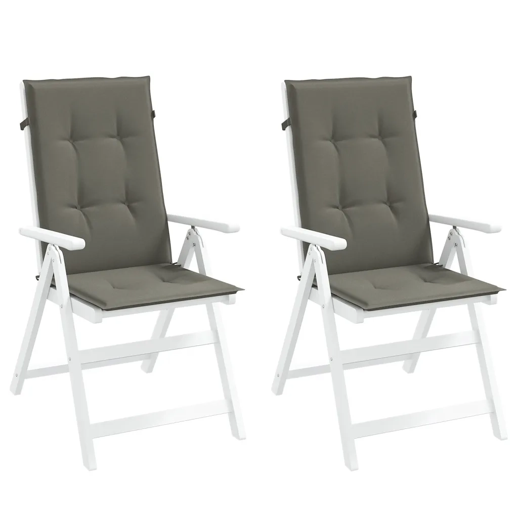 Cuscini Sedia Schiena Alta 2 Grigio MÃ©lange 120x50x4 Tessuto