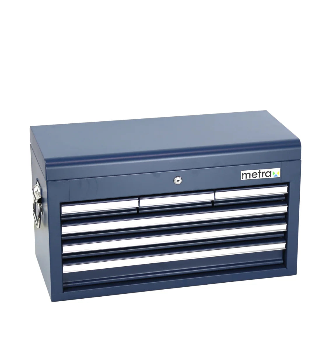 Cassetta degli attrezzi, superiore, grande, con 6 cassetti, colore blu