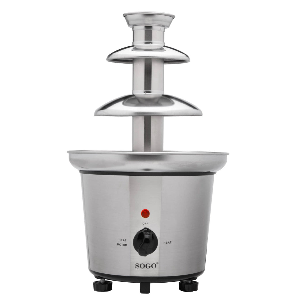 Fontana di cioccolato elettrica 3 livelli, cascata cioccolato 700g, acciaio inox 100W feste party - SOGO