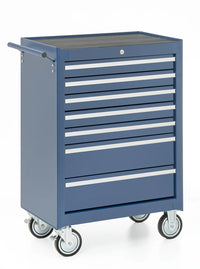 Carrello da officina, 7 cassetti, colore blu
