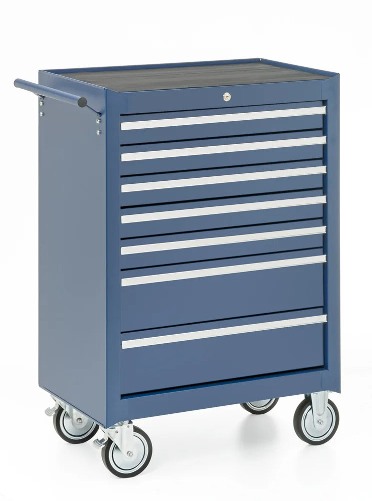 Carrello da officina, 7 cassetti, colore blu