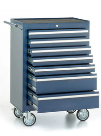 Carrello da officina, 7 cassetti, colore blu