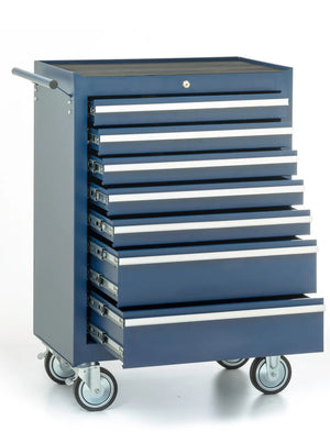 Carrello da officina, 7 cassetti, colore blu