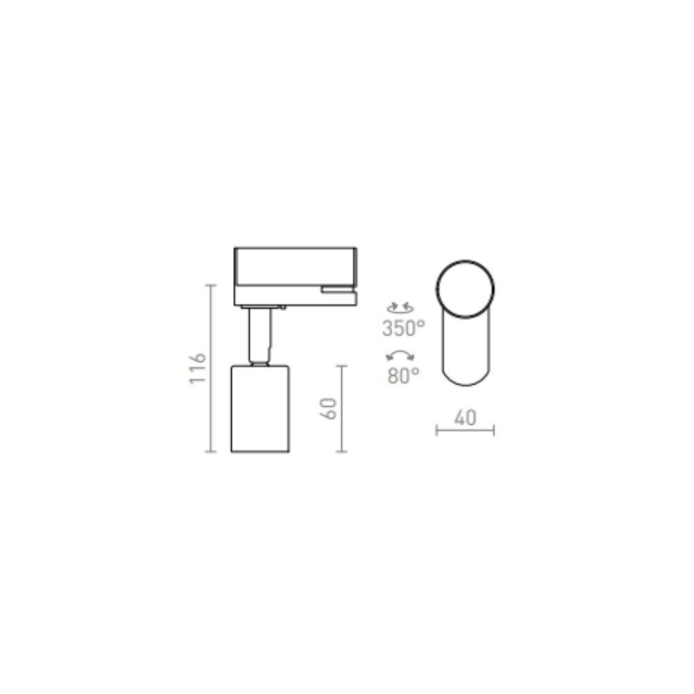Faretto Lampada FAX E27 per binario trifase bianco  230V E27 25W