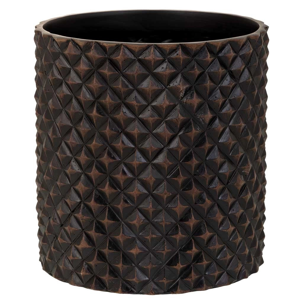 Fioriera in poliresina marrone 20x20x20,5h