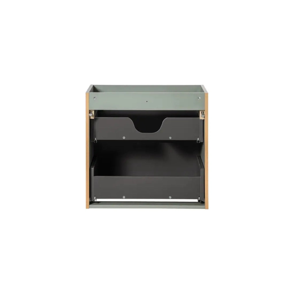 Mobile sottolavabo ELVINA – 60 cm – 2 cassetti – Verde salvia pastello – Mobile sospeso