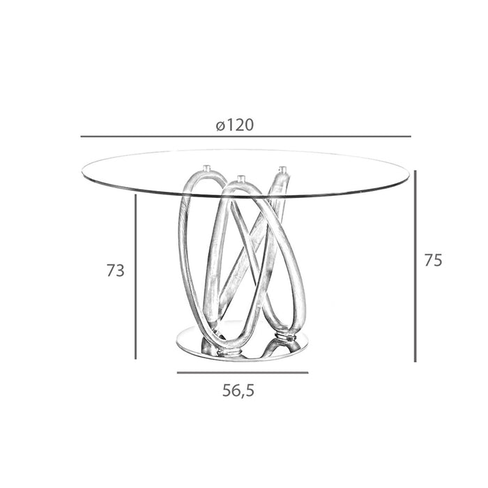Tavolo da pranzo rotonda vetro temperato e noce