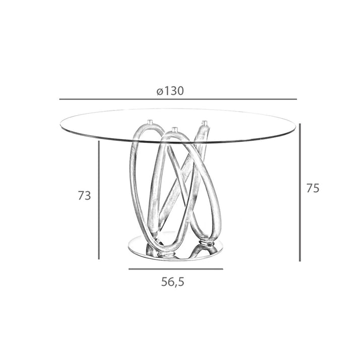 Tavolo da pranzo rotonda vetro temperato e noce